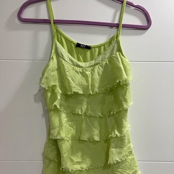Italian Blouse in Green Lime one size fits all - Picture 1 of 4